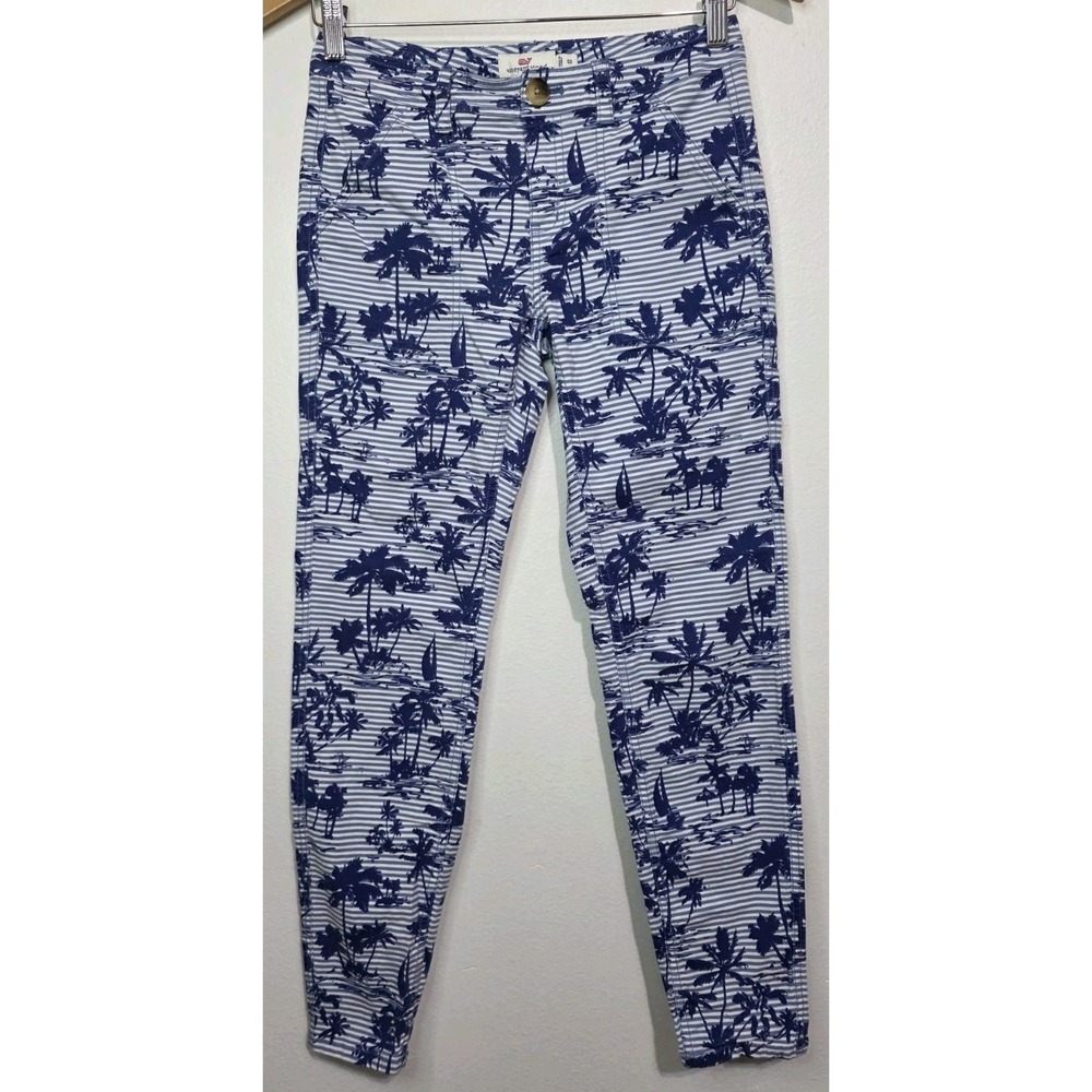 Vineyard Vines Women Skinny Chino Pants Island Vacay Nautical 00‎ Stretch EUC